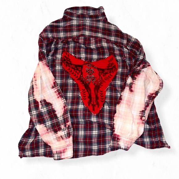 Upcycled Lightweight Distressed Flannel - Picture 1 of 3